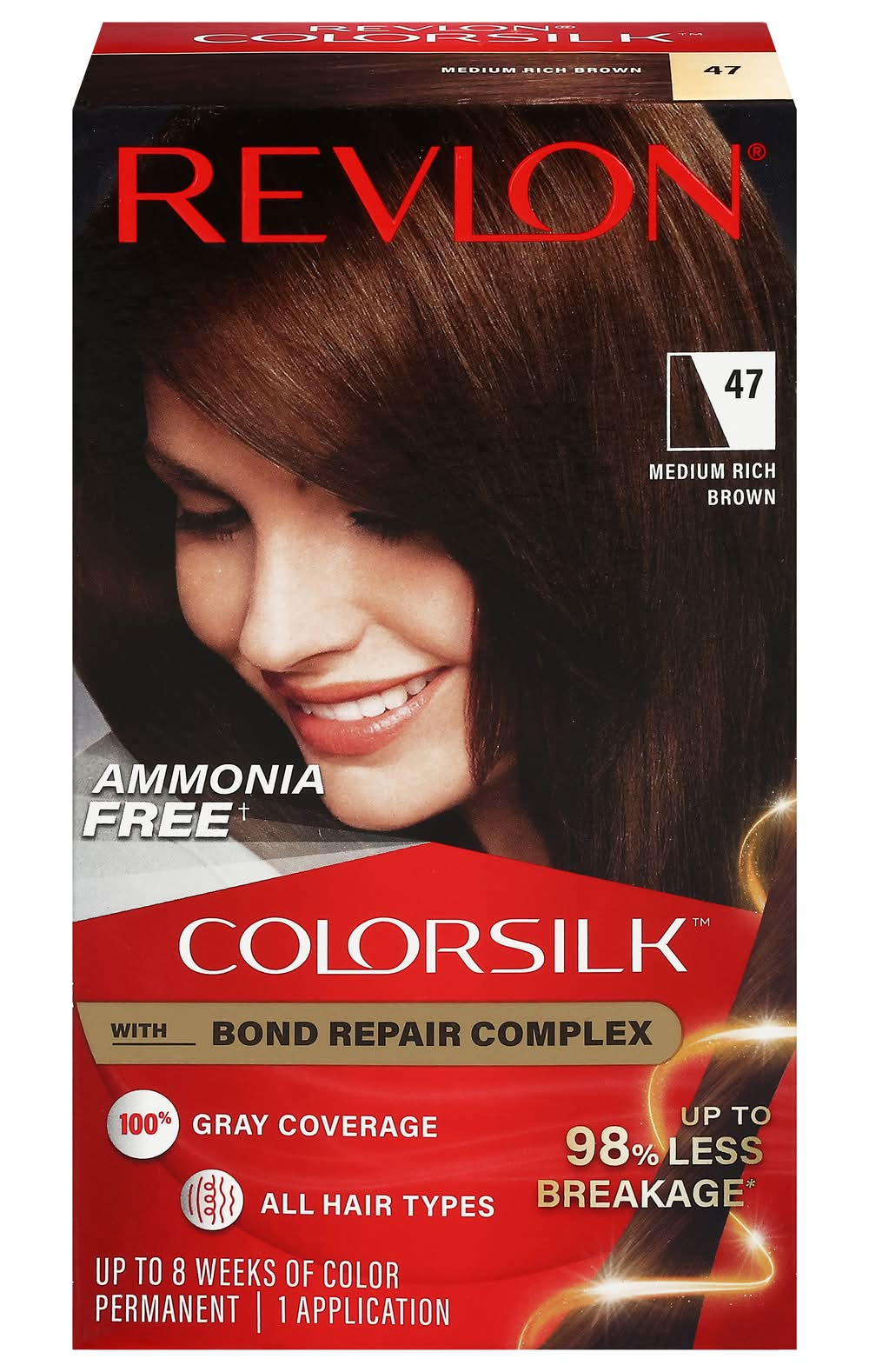 Revlon Colorsilk Beautiful Color, 47 Medium Rich Brown (8 oz)