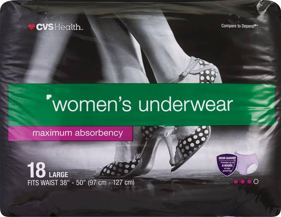 CVS Health Women's Underwear Maximum Absorbency, Large, 18CT