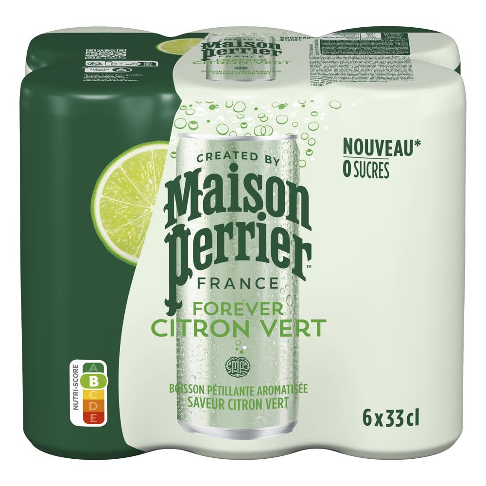 Maison Perrier - Eau pétillante aromatisée, forever citron vert (6 x 330ml)