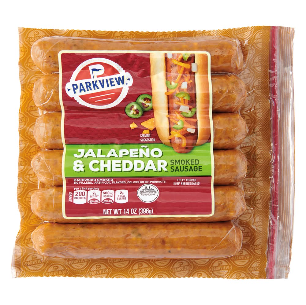 Parkview Fully Cooked Smoked Sausage, Jalapeno & Cheddar (14 oz)