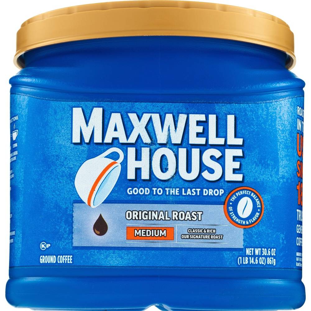 Maxwell House Original Roast Medium Ground Coffee, 30.6 Oz