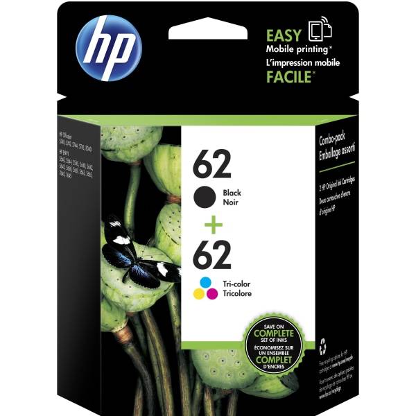 HP 62 Black and Tri-Color Ink N9h64fn Cartridges