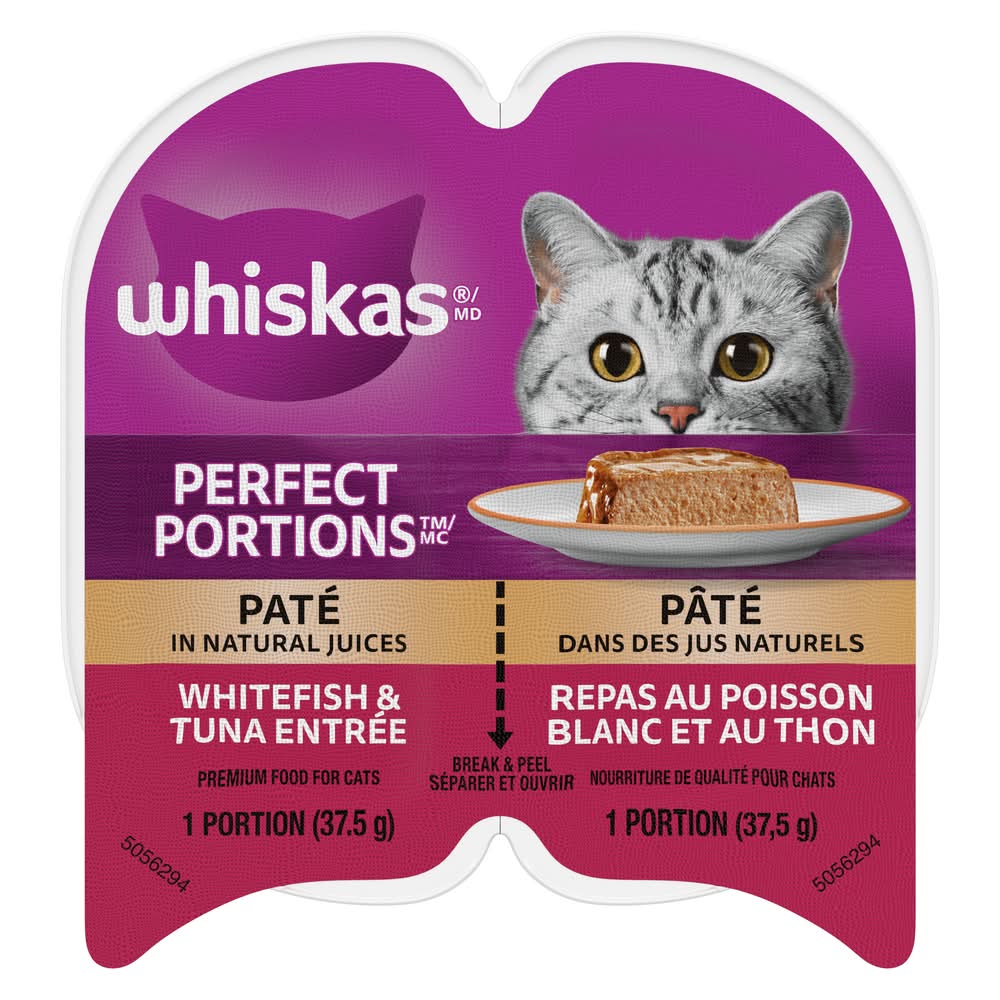 Whiskas Perfect Portions Pate Cat Food, White Fish-Tuna (75 g)