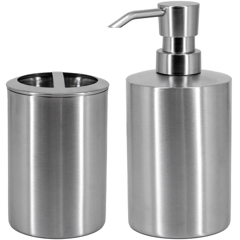 allen + roth Brushed Nickel 15-oz Capacity Freestanding Soap and Lotion Dispenser | BE2830AR-BNI