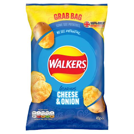 Walkers Cheese-Onion, Potato Crisps (45g)