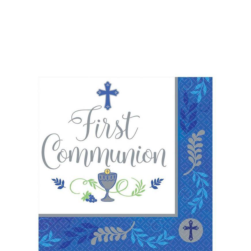 Boy's First Communion Beverage Napkins 36ct