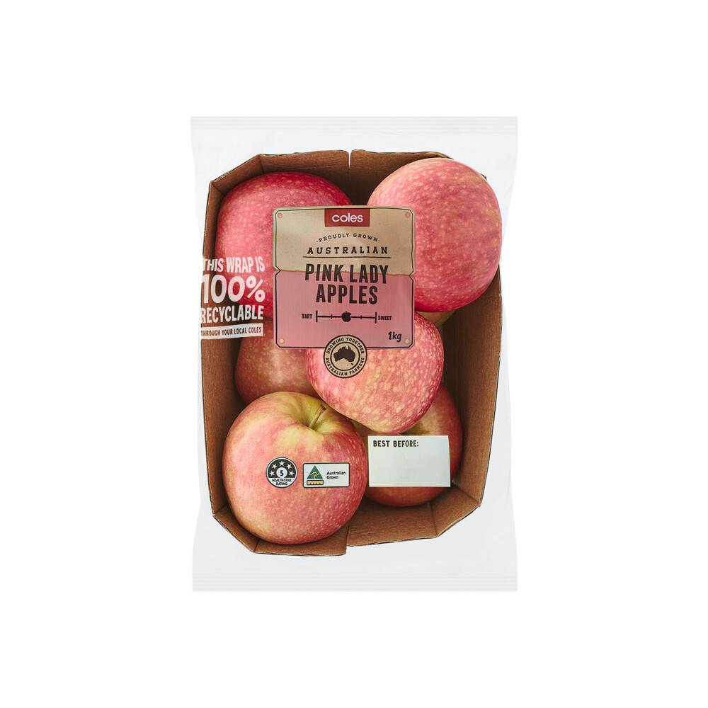 Coles Pink Lady Apples 1kg 1 each