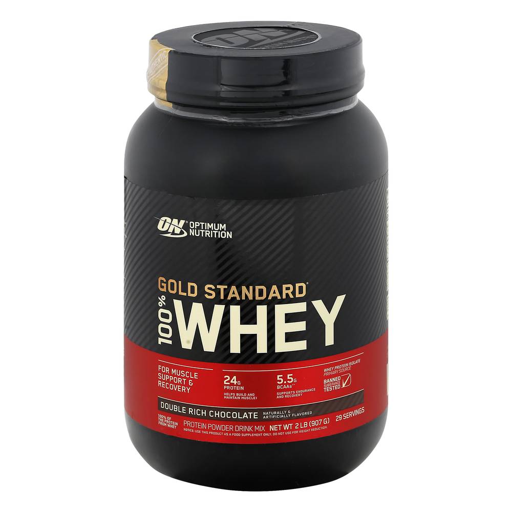 Optimum Nutrition Double Rich Chocolate Whey Protein Powder Drink Mix (2 lbs)