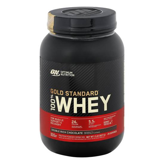 Optimum Nutrition Double Rich Chocolate Whey Protein Powder Drink Mix (2 lb)