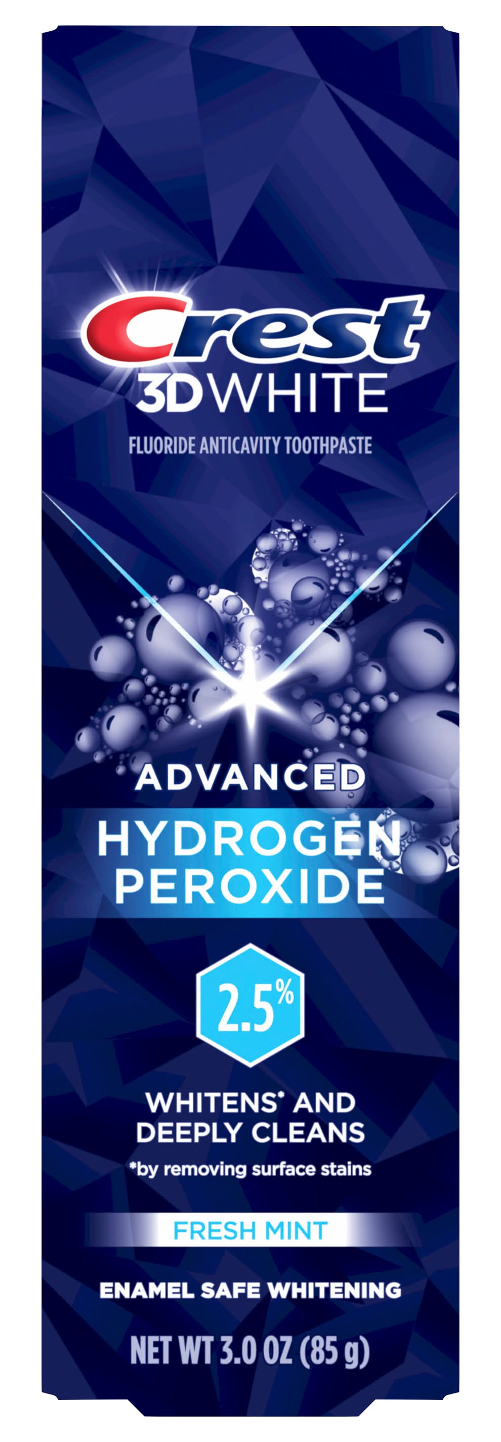 Crest 3D White Advanced Hydrogen Peroxide Teeth Whitening Toothpaste, Fresh Mint (3 oz)