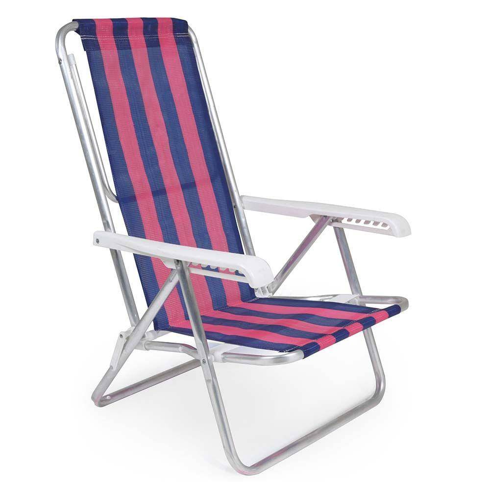 Cadeira de praia reclinável 8 posições alumínio mor