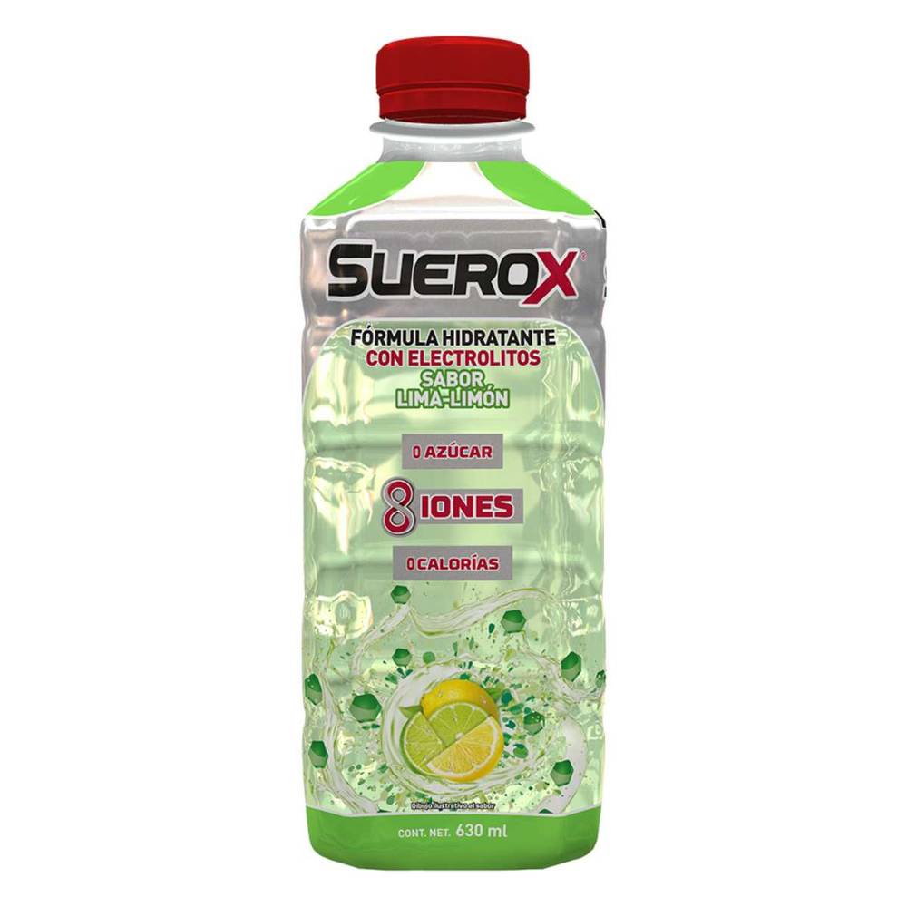 Suerox · Bebida hidratante con electrolitos, lima-limón (630 ml)