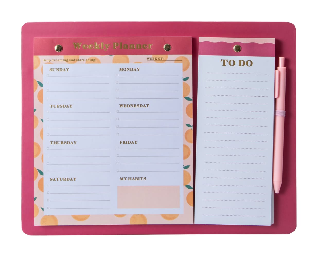 Weekly Planner With Pen Red