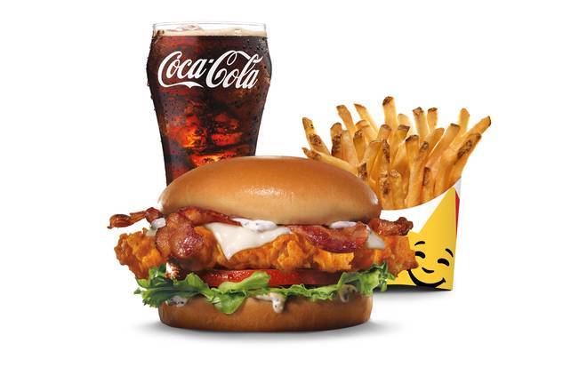 Hand-Breaded Bacon Swiss Crispy Chicken Sandwich Combo