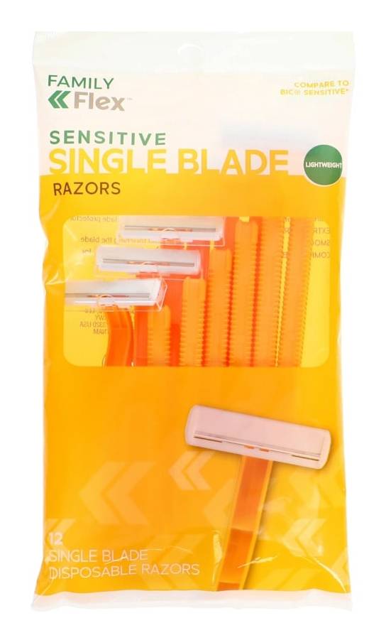 Family Flex Sensitive Single Blade Disposable Razors (12 ct)