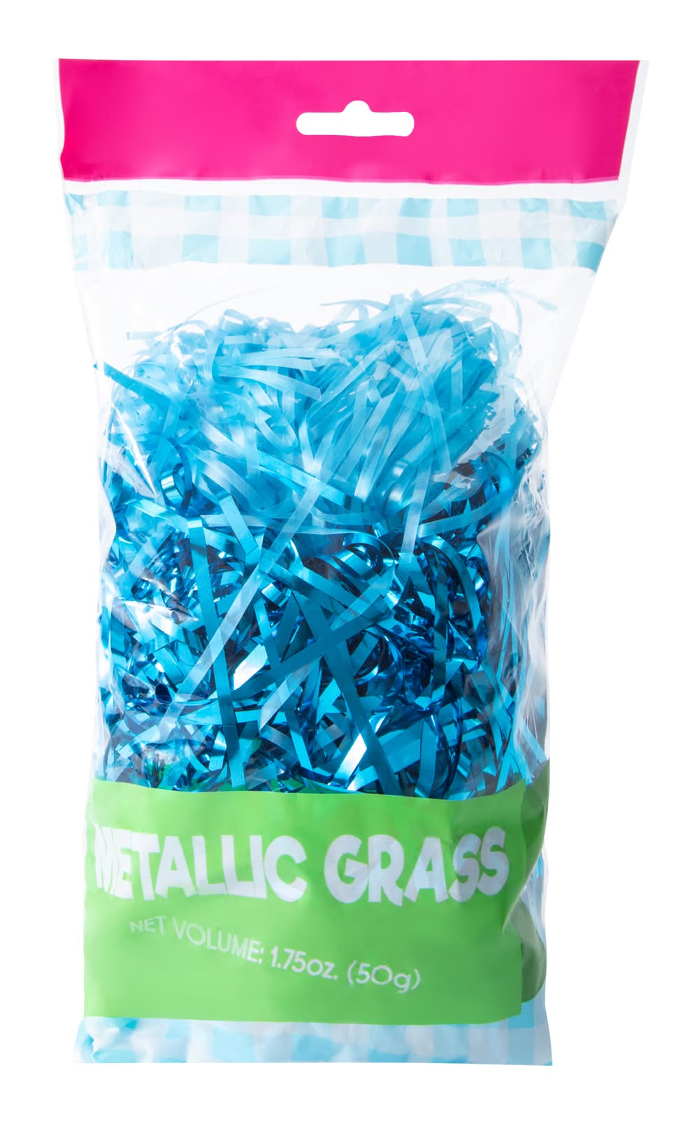 Plastic Metallic-Colored Grass 1.75oz Blue