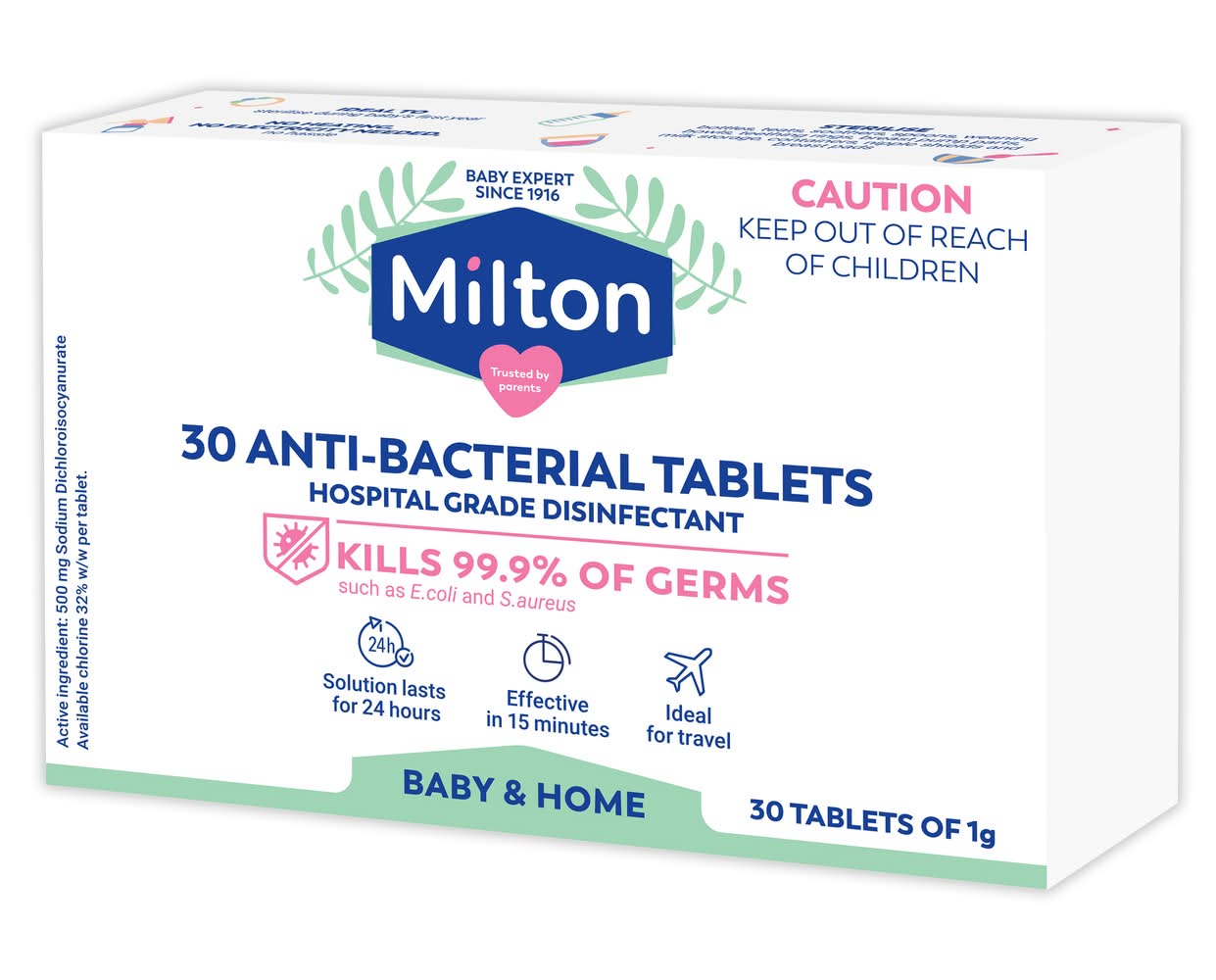 Milton Anti Bacterial Tablets (30g, 30 pack)