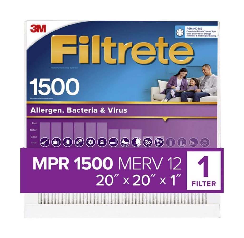 Filtrete 20 In. W X 20 In. H X 1 In. 1500 Mpr Pleated Allergen Air Filter 1 Pk