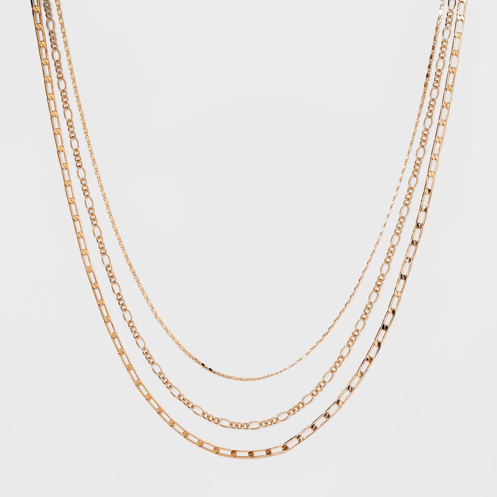 A New Day Multi Strand Link Chain Necklace 18in