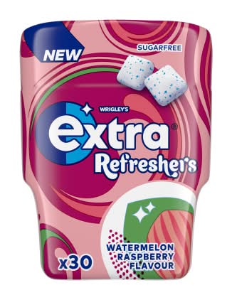 Extra Watermelon-Raspberry, Refreshers Sugar Free Chewing Gum (30 pack)
