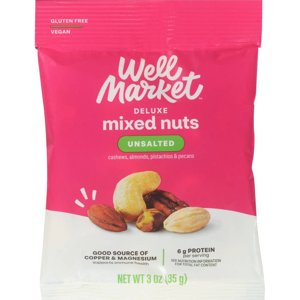 Well Market Deluxe Mixed Nuts Unsalted, 3 Oz