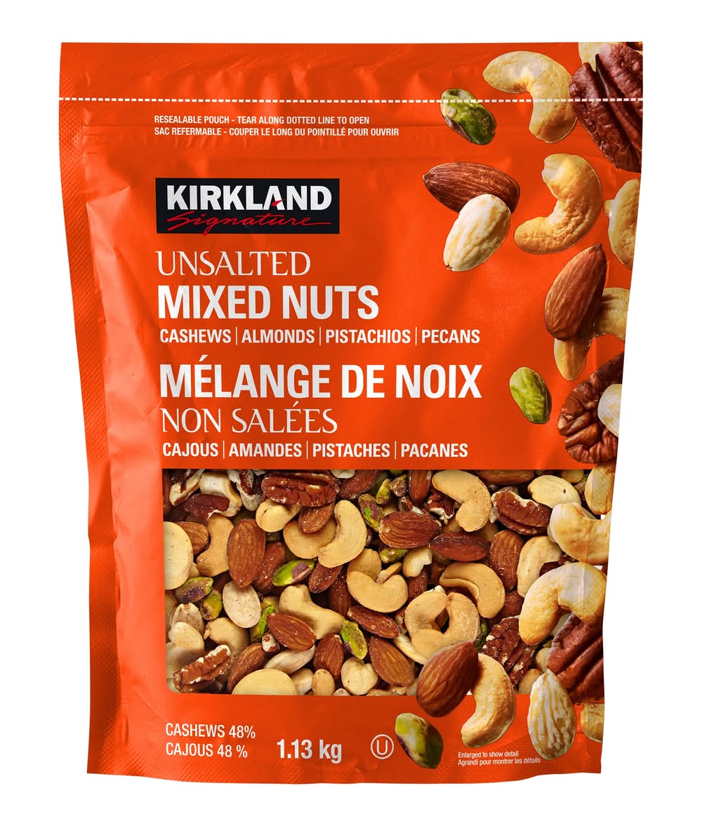Kirkland Signature - Mélange De Noix Non Salées, 1.13 Kg / Kirkland Signature Unsalted Mixed Nuts, 1.13 Kg
