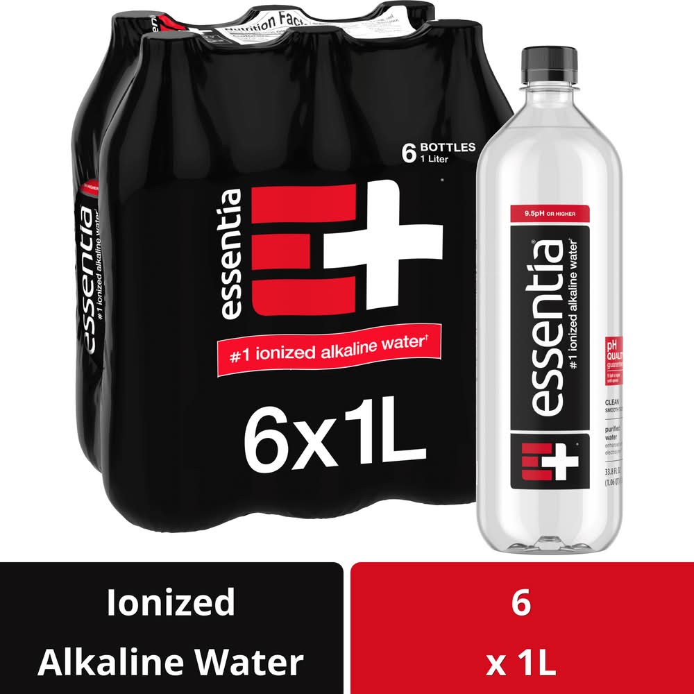 Essentia Overachieving H2o Ionized Hydration Purified Water (6 x 33.8 fl oz)