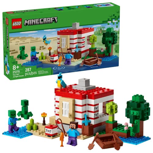 LEGO · Minecraft the tnt jungle house, 8+ Años (287 un)
