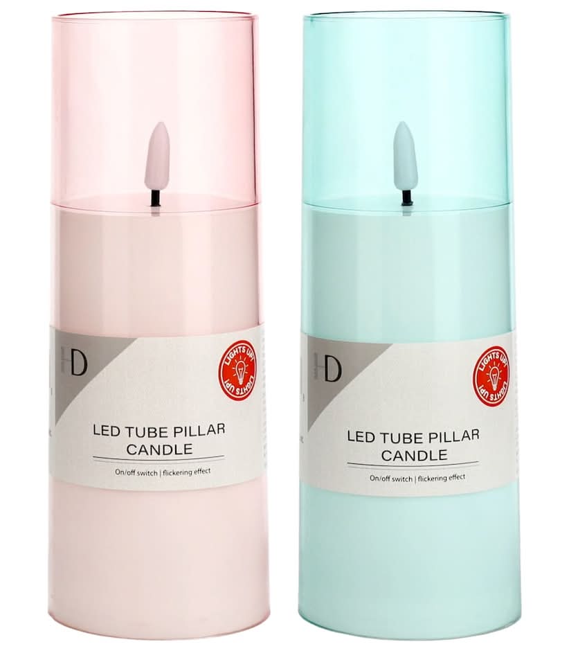 Home Decor LED Tube Pillar Candle, Assorted Colors, 1-ct.