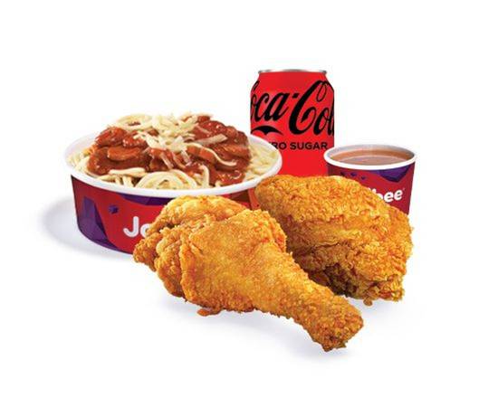 2pc Chickenjoy with Spaghetti Meal