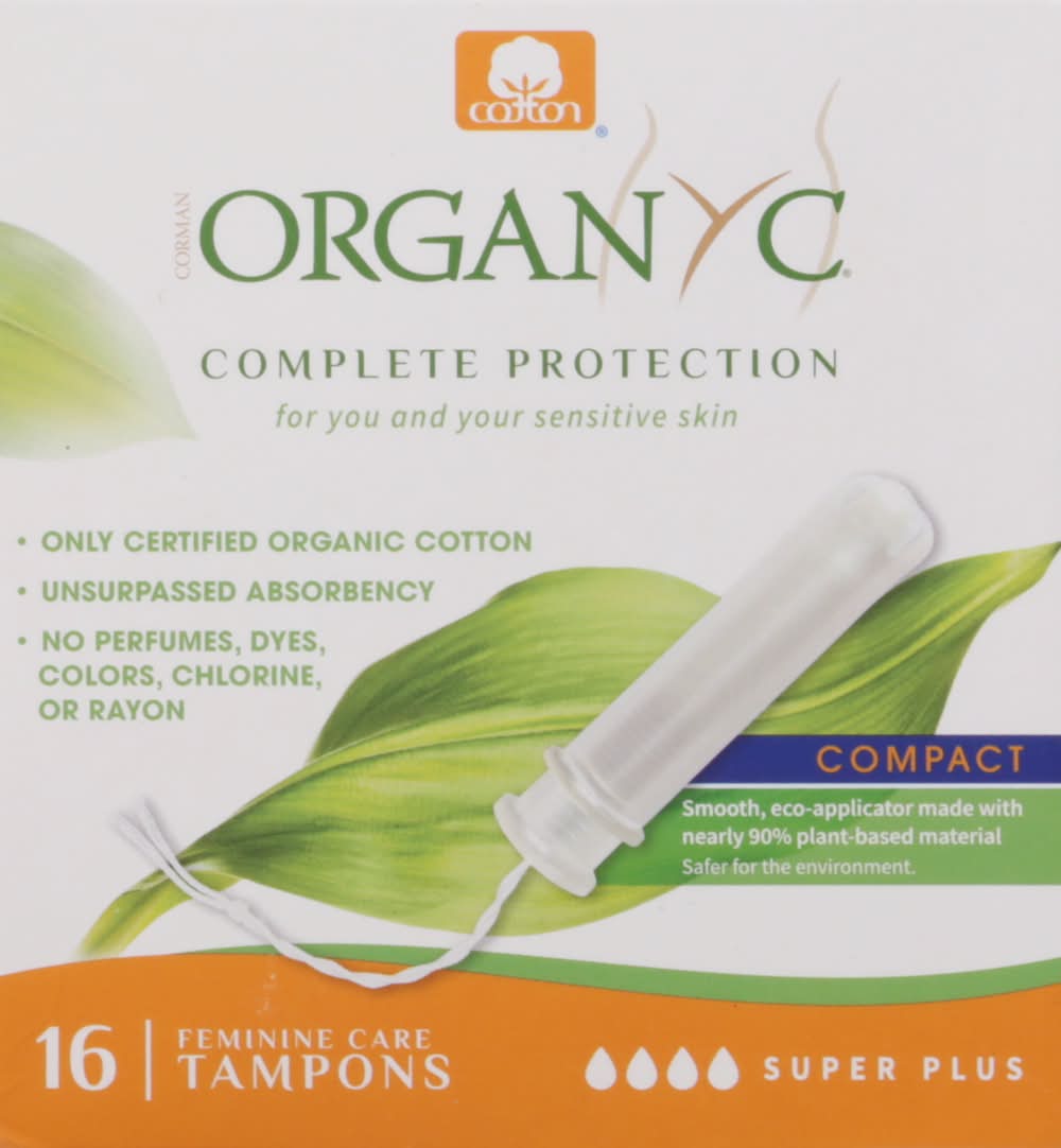 Organyc Complete Protection Super Plus Compact Tampons (2.3 oz)