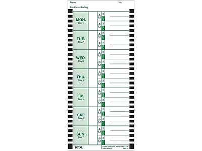 Lathem E8-100 Weekly Time Cards Thermal Print pack