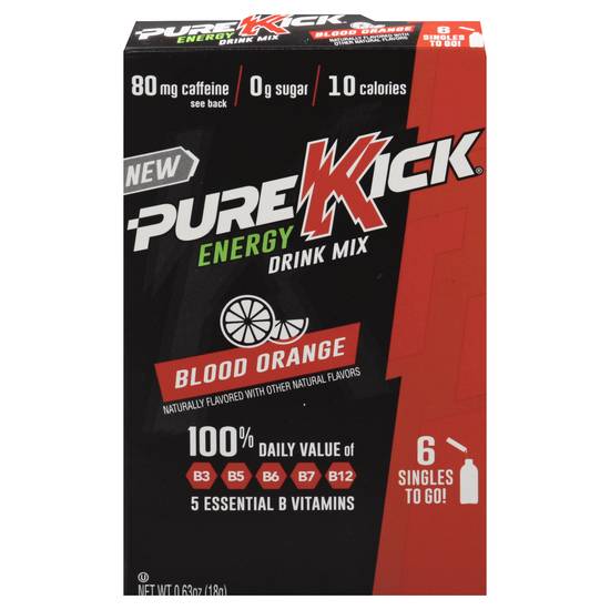 Pure Kick Blood Orange Energy Drink Mix (6 ct)