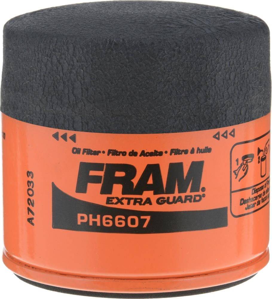 FRAM  PH6607 Oil Filter: Silicone Anti-Drain Back Valve, Up to 10,000 Miles Protection | PH6607