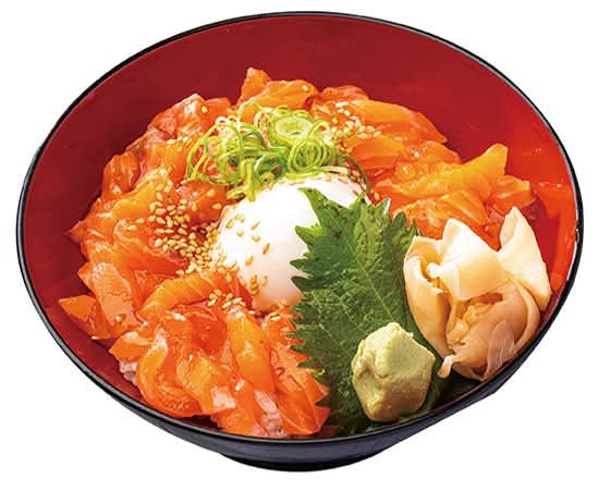 サーモンユッケ丼【温玉】
