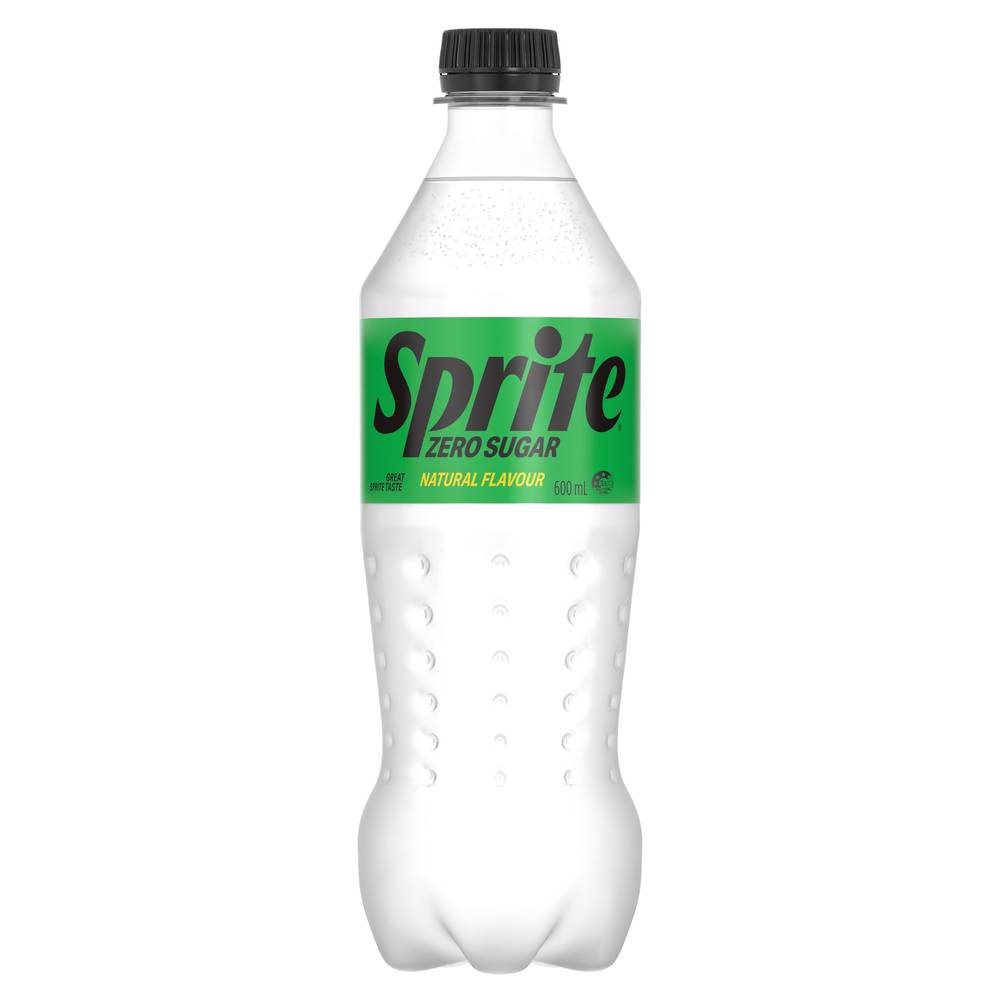Sprite Zero Sugar Soft Drink, Lemonade (600mL)