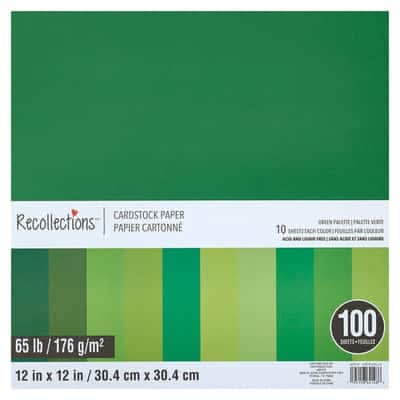 Recollections Cardstock Paper, 12 x 12 in, Green (100 ct)