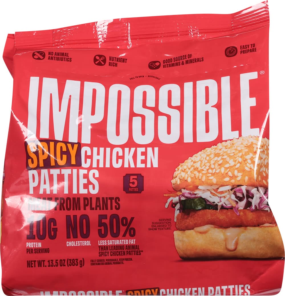 Impossible Spicy Chicken Patties (13.5 oz, 5 ct) | Postmates