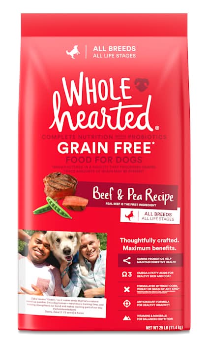 WholeHearted Grain Free All Life Stages Beef & Pea Formula Dry Dog Food, 25 lbs.