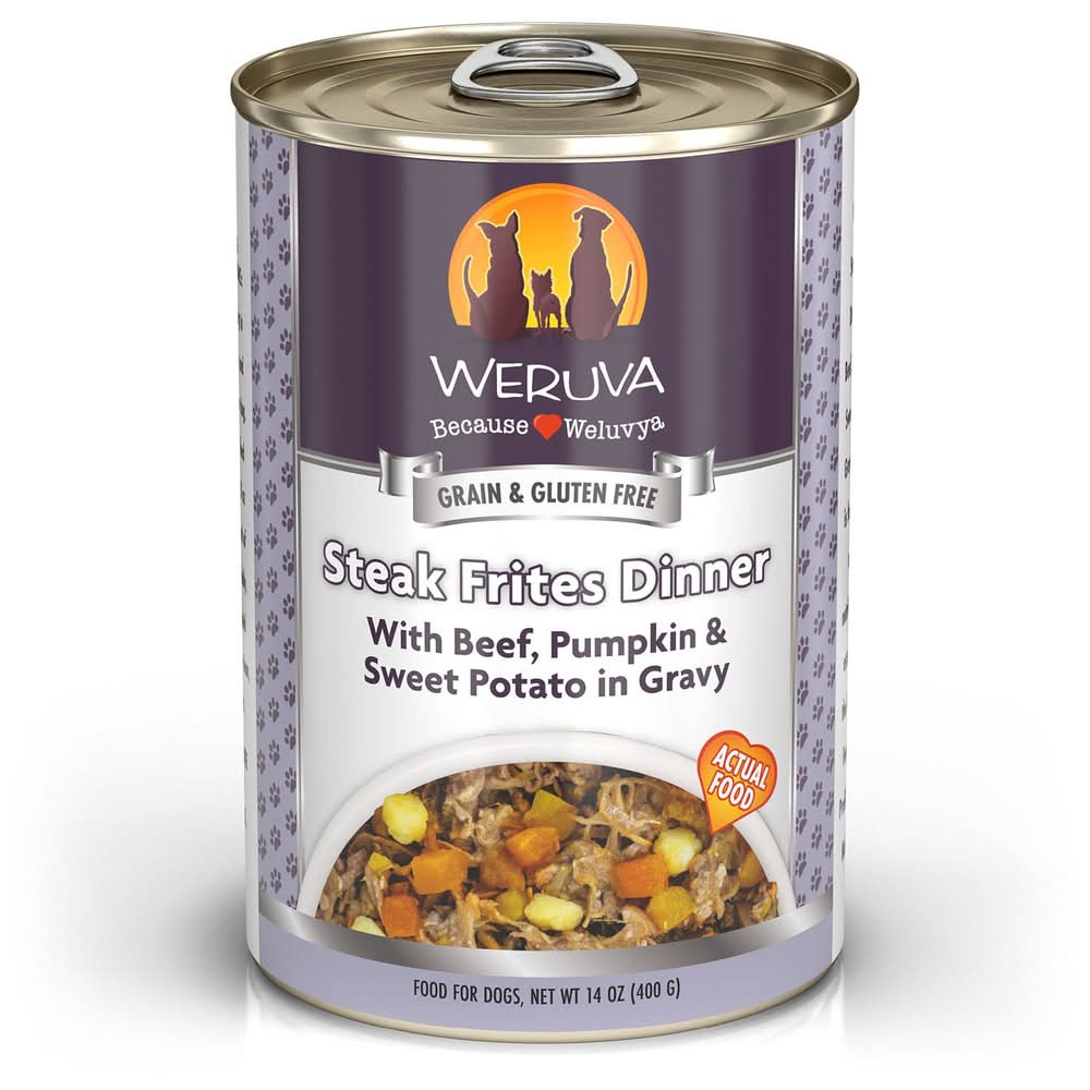 Weruva Steak Frites with Beef, Pumpkin & Sweet Potato Dog Food, 14 oz