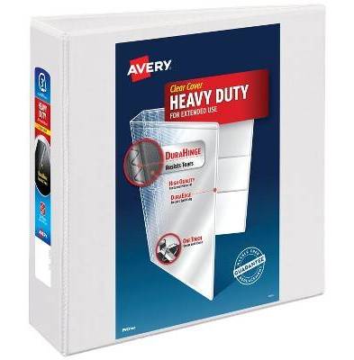 Avery One Touch Slant Rings 600 Sheet Capacity Heavy Duty View Binder, 3", White