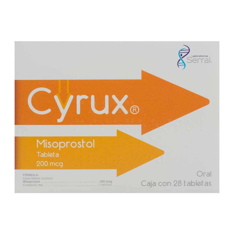 Serral cyrux misoprostol tabletas 200 mcg (caja 28 piezas)