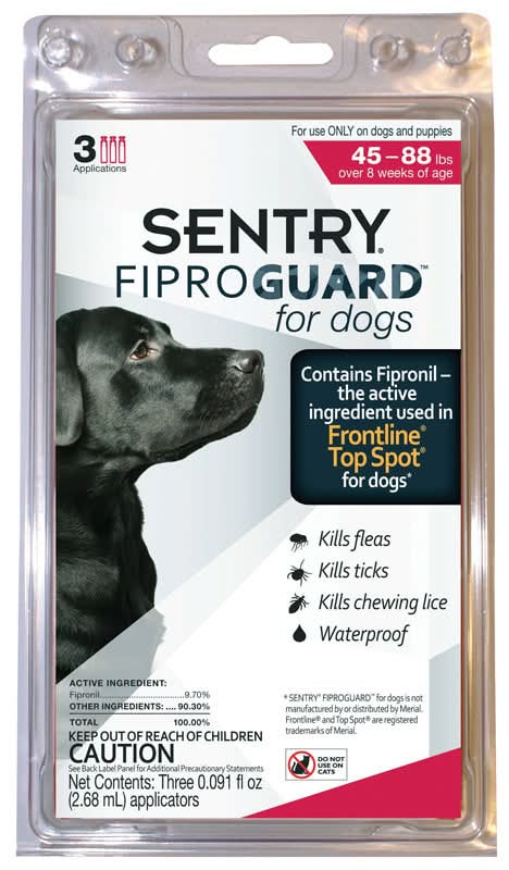 Sentry Fiproguard Liquid Dog Flea And Tick Drops 9.70%Fipronil And 90.30%Other Ingredients 0.091 Oz