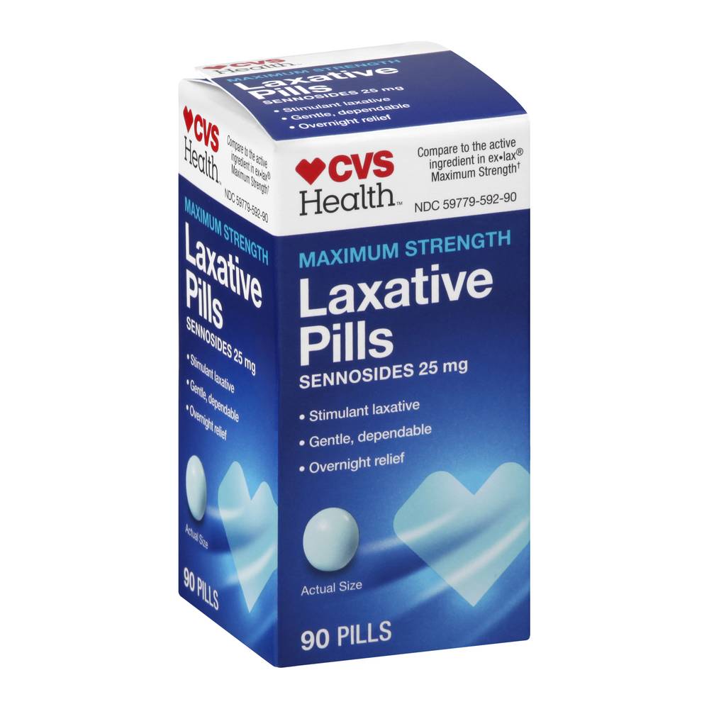 CVS Health Maximum Strength Sennosides 25 mg Laxative Pills (1.6 oz, 90 ct)