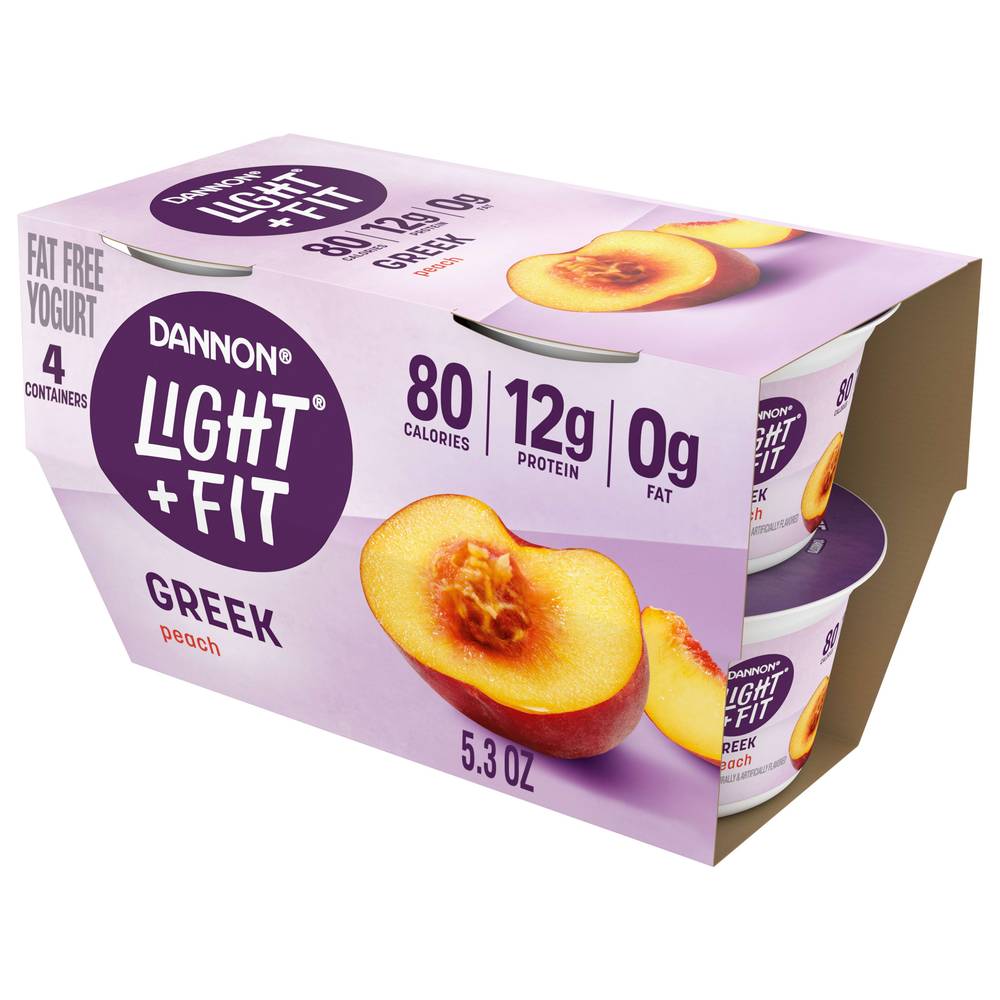 Light + Fit Original Greek Yogurt, Peach (21.2 oz, 4 ct)