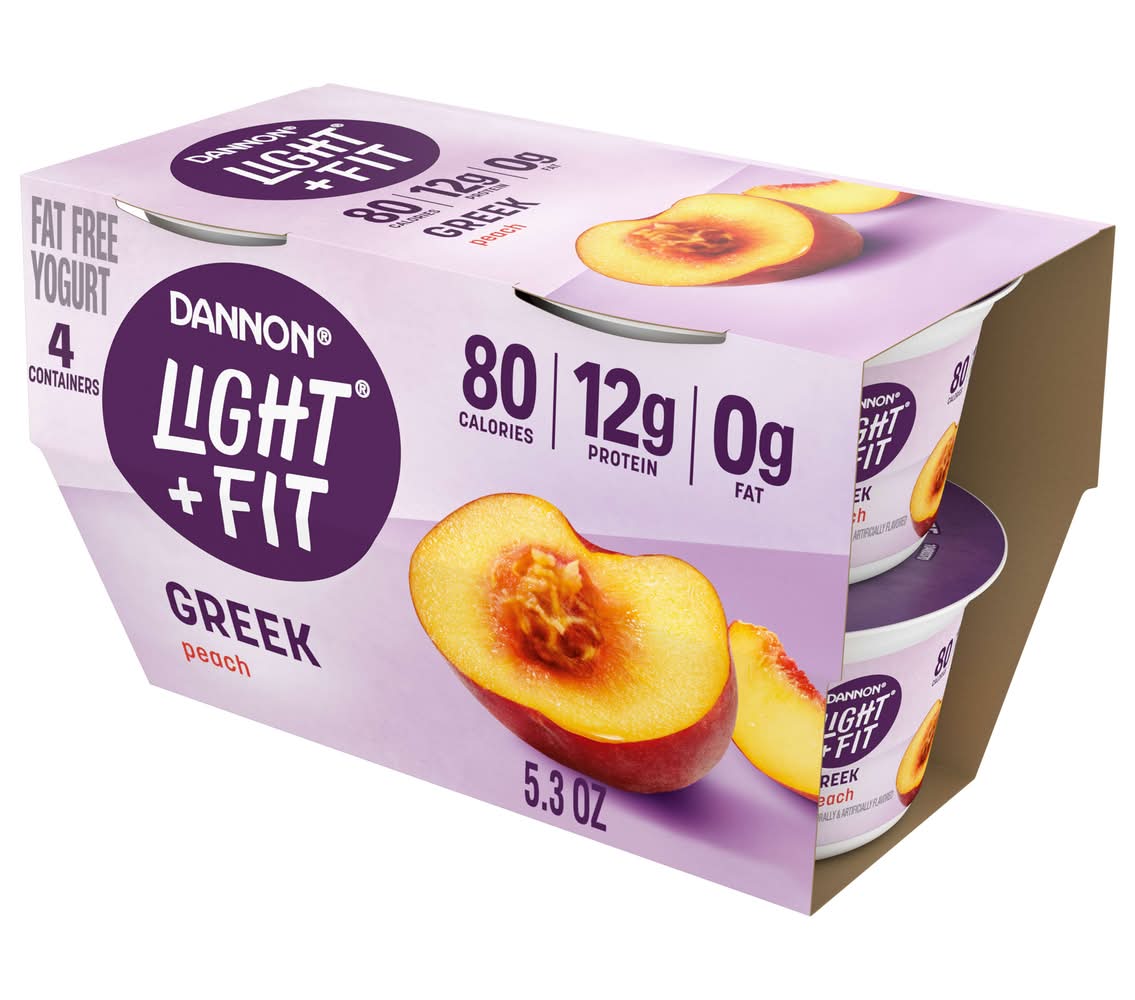 Light + Fit Original Greek Yogurt, Peach (21.2 oz, 4 ct)