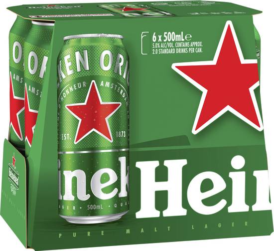 Heineken Can 500mL X 6 pack