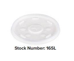 Dart - 16SL - Translucent Lid for 16 oz foam cup with straw slot - 1000 ct (1X1000|Case of 1)