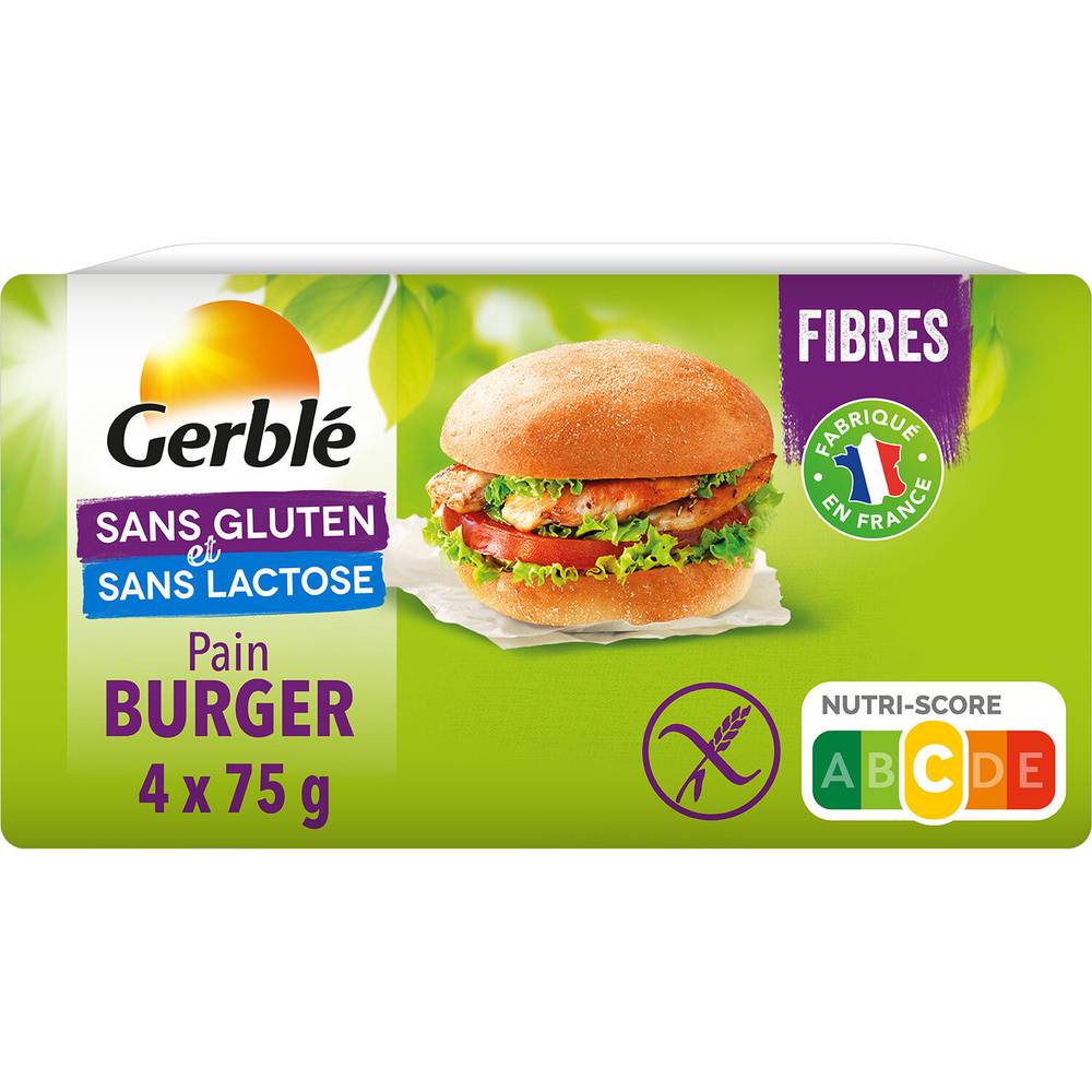 Gerblé - Pain burger sans gluten (4 pièces)