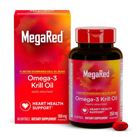 MegaRed 350mg Superior Omega-3 Krill Oil Softgels, 60 CT